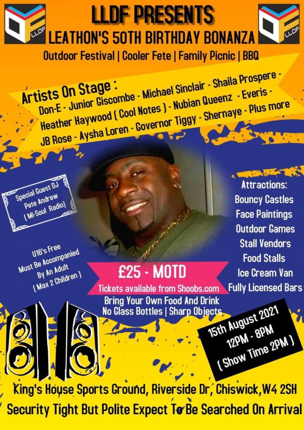 Live Streaming Tickets for the LOCKDOWN FAMILY LIVE MUSIC Festival Celebrating LEATHON’S 50TH BIRTHDAY